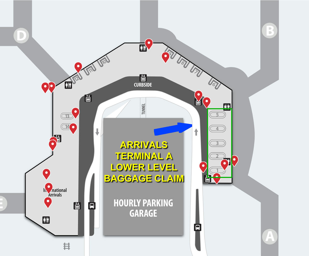 BWI Arrivals Terminal A Lower Level DC Airport Support Site