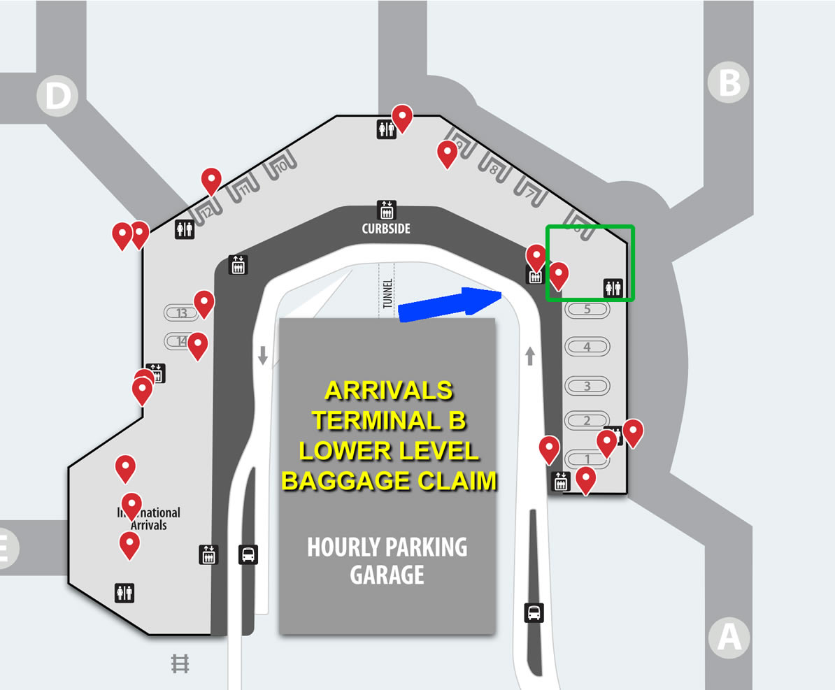 Bwi To Bethesda Arrivals Terminal B Lower Level Dc Airport Support ...